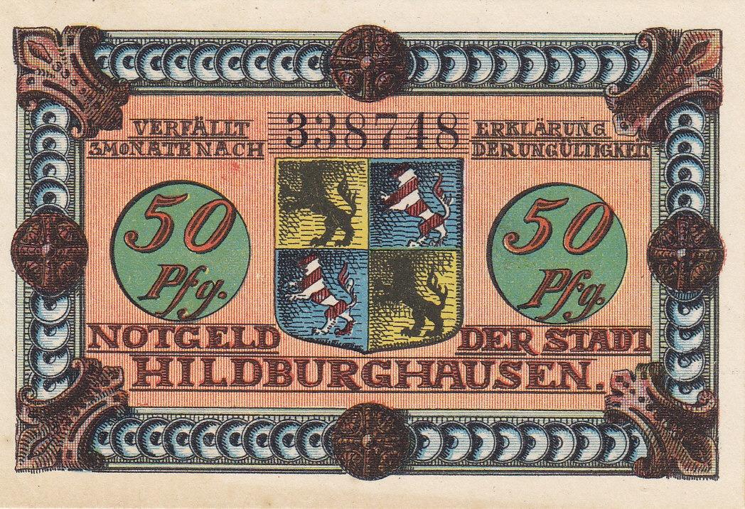 Nemecké núdzovky 1921 - Hildburghausen - 50 Pfennig - Zberateľstvo