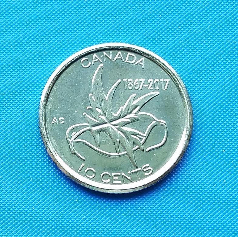 Kanada 10 cents 2017 výročná 150 rokov UNC - Numizmatika