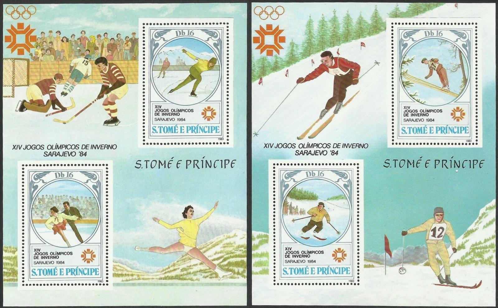Svätý Tomáš 1983 Známky aršík 143-44 ** šport Olympiáda olympijskej hry - Filatelia