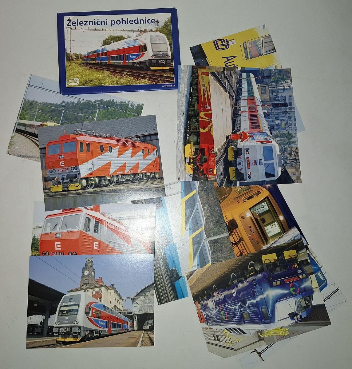 Železničné pohľadnice ČD, nepredajné, pozostalosť - Zberateľstvo dopravy