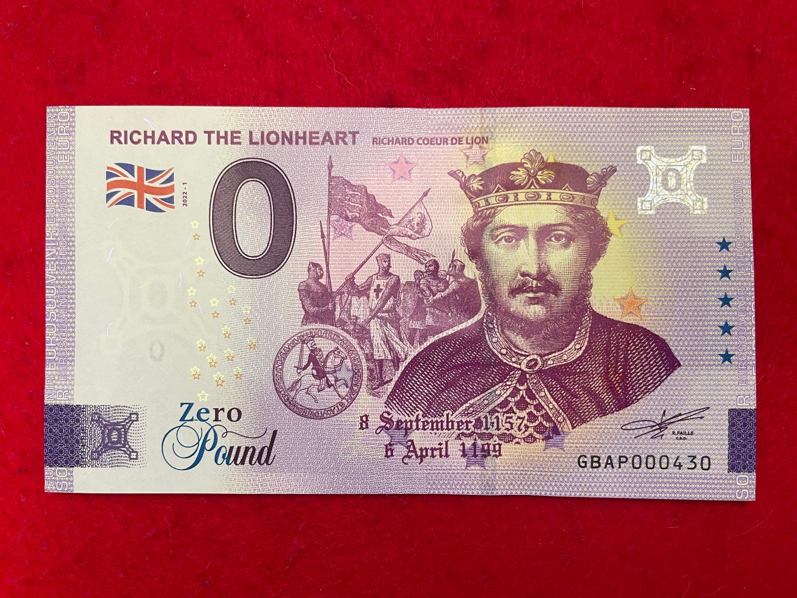 AUKCIE ● Pound Souvenir ● RICHARD THE LIONHEART [2022] - Zberateľstvo