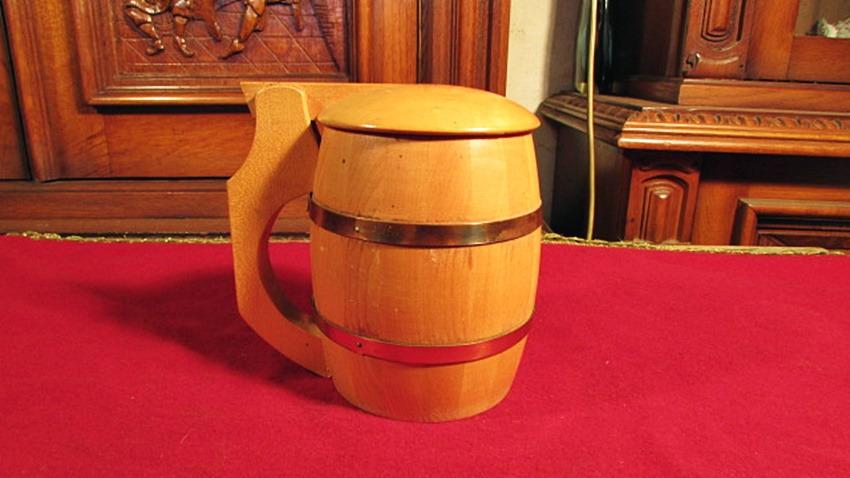 drevený pivný korbel na pivo /15797/ - Nápojový priemysel