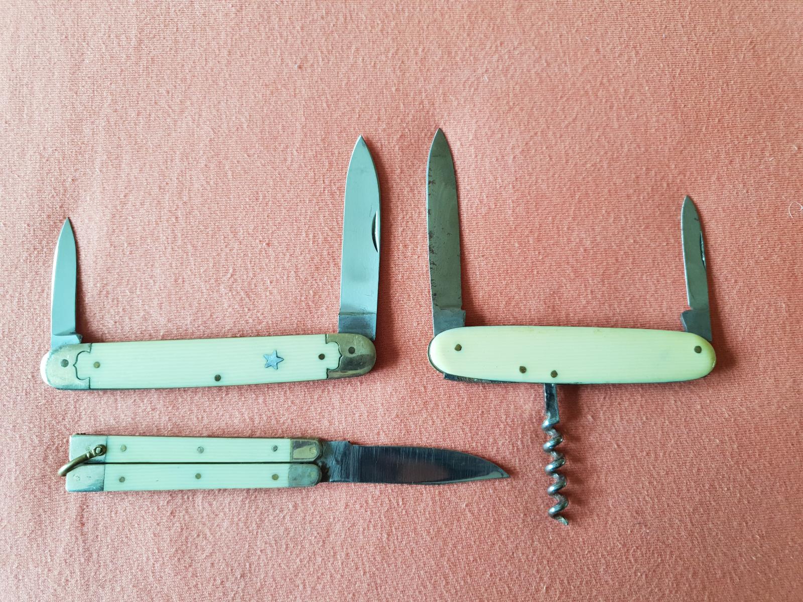 Tri nože zo skladu SOLINGEN-Britské mandátne územie Izrael 1940, RRR - Vojenské zberateľské predmety