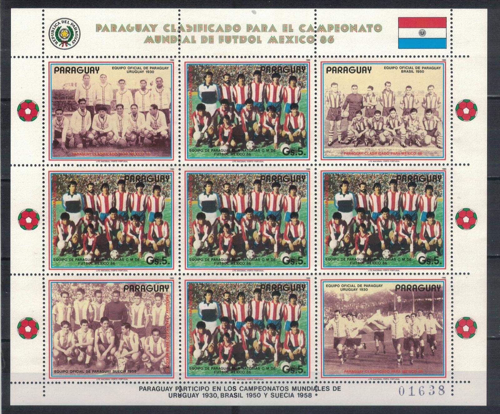Paraguaj 1986 "Football World CUP, Mexico 1986" Michel 3983KB - Známky