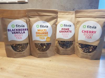 VÝPREDAJ NOVÉ Fitvia 4x 100g funkčné čaje, imunita, body tea, rôzne