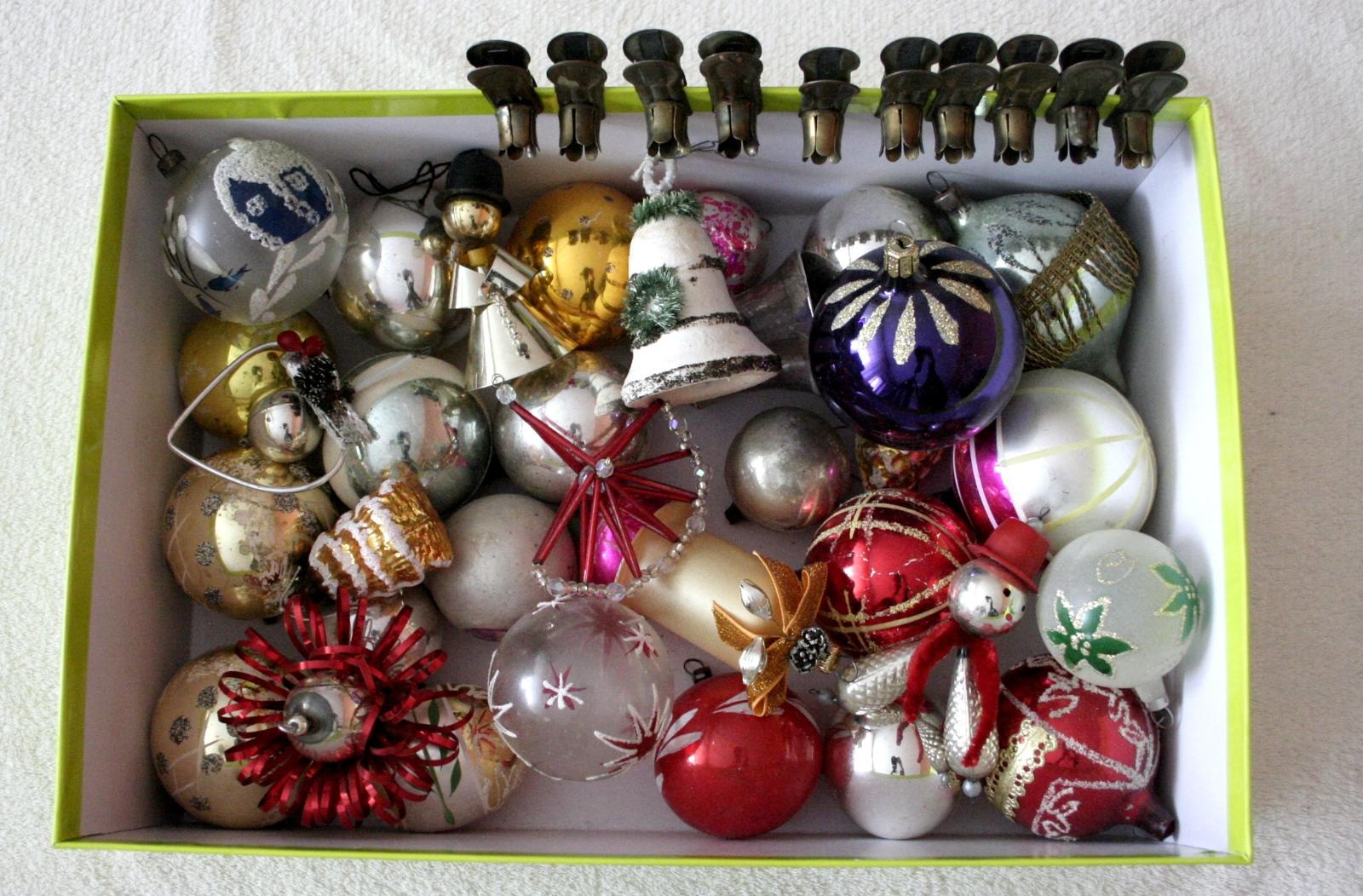Staré vianočné ozdoby- krabice - Starožitnosti a umenie