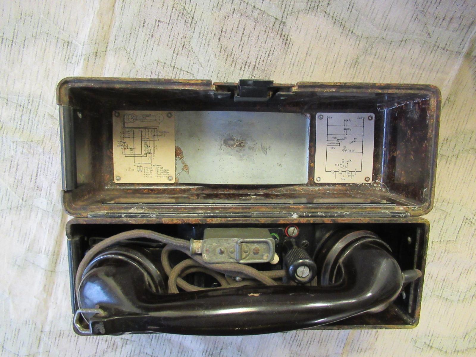 Nemecký poľný telefón FF33 z roku 1942 ERKA - Vojenské zberateľské predmety