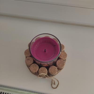 Dekorácia - korkový podtáček na sviečku