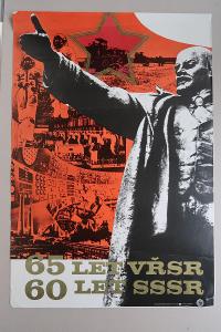 Plakát - výročí SSSR a VŘSR - komunismus, propaganda