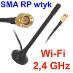 WiFi anténa 2,4GHz 2dBi MAGNETICKÁ SMA-RP zástrčka - Komponenty pre PC