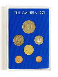 Súprava obežných mincí Gambia 1971 PP