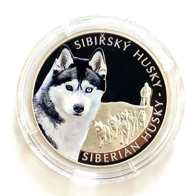 Strieborná minca Psie plemená – Sibírsky husky proof 2023