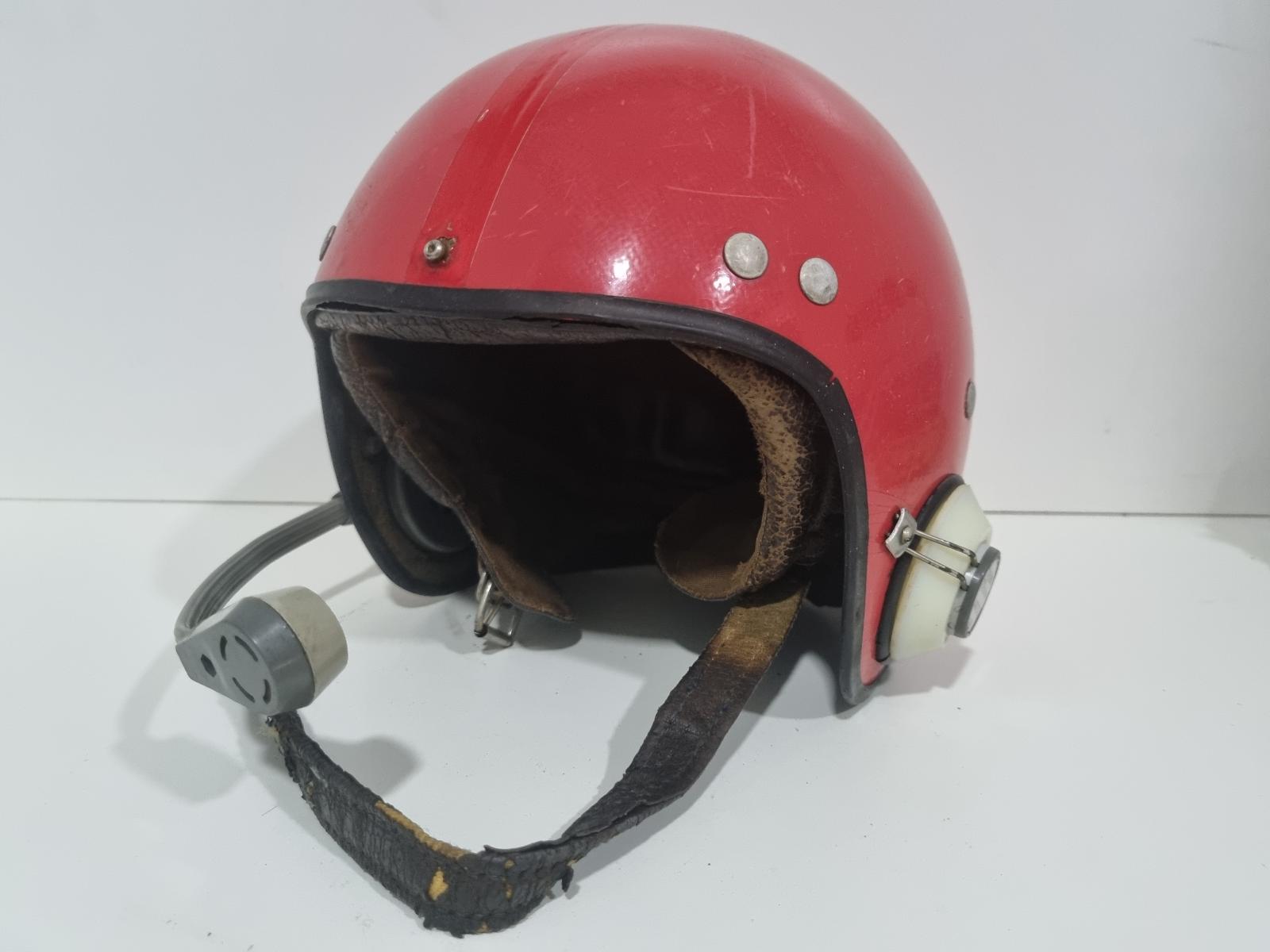Stará letecká helma s mikrofónom - Zberateľstvo