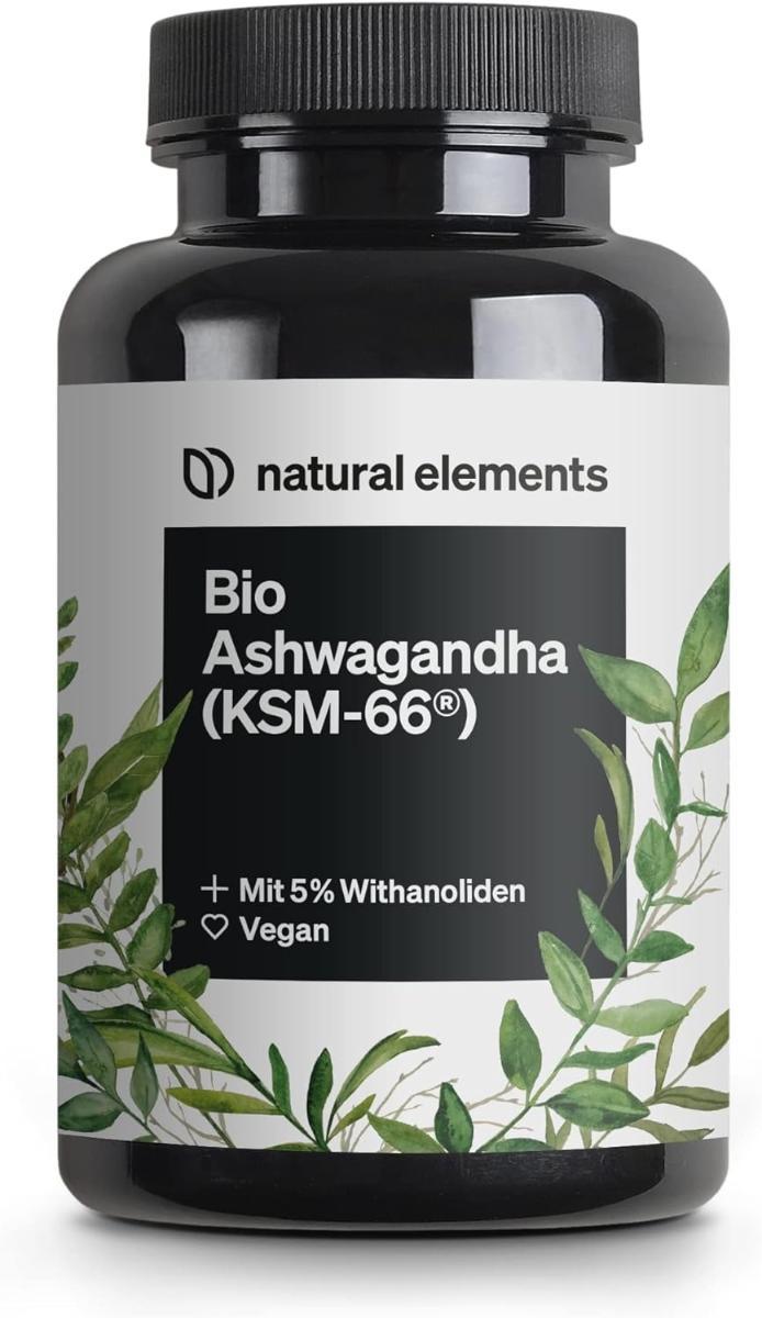 Výživový doplnok Natural Elements Bio Ashwagandha (KSM-66), 180 kapsúl - Lekáreň a zdravie