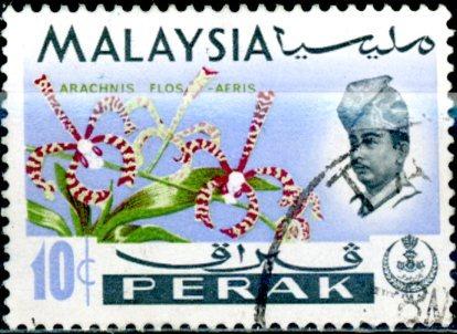PERAK - MALAYSIA - býv. britská kolónia - 1965 - Orchidey - Známky