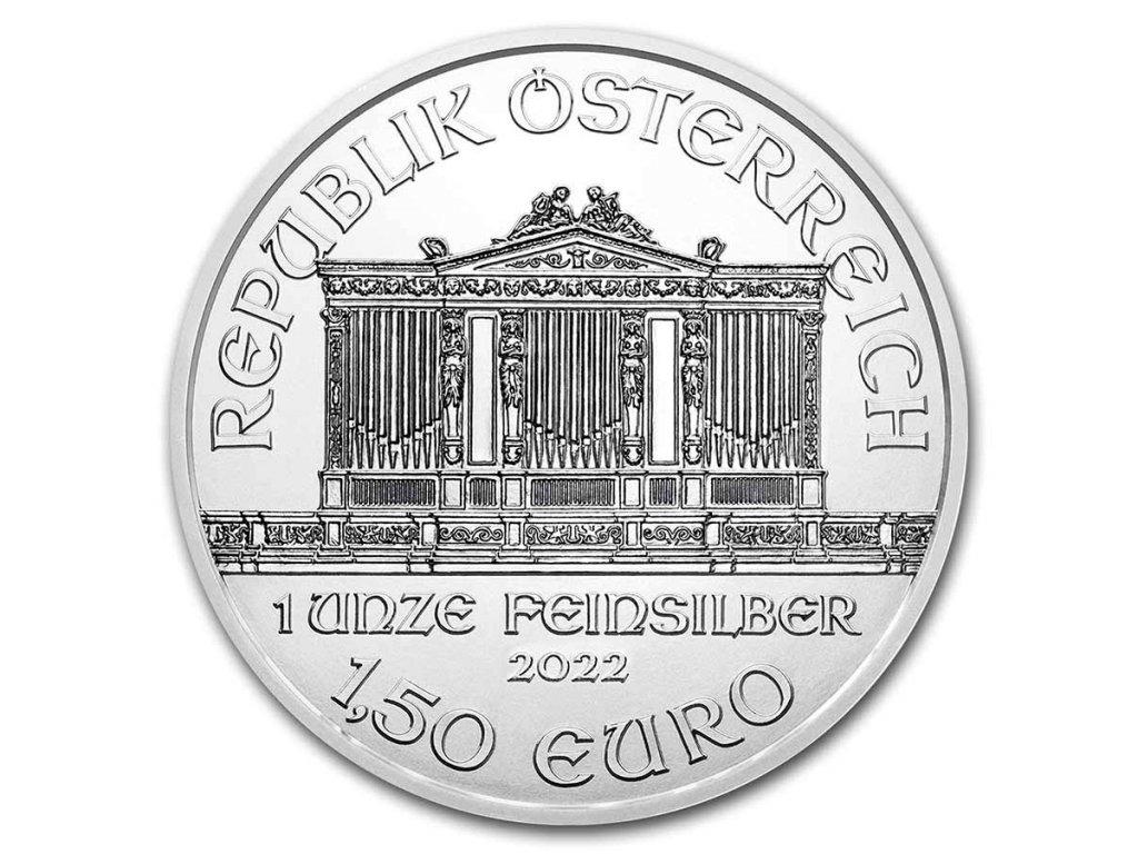 Strieborná minca 1oz Wiener Philharmoniker 2022 OXIDÁCIA/PATINA - Numizmatika