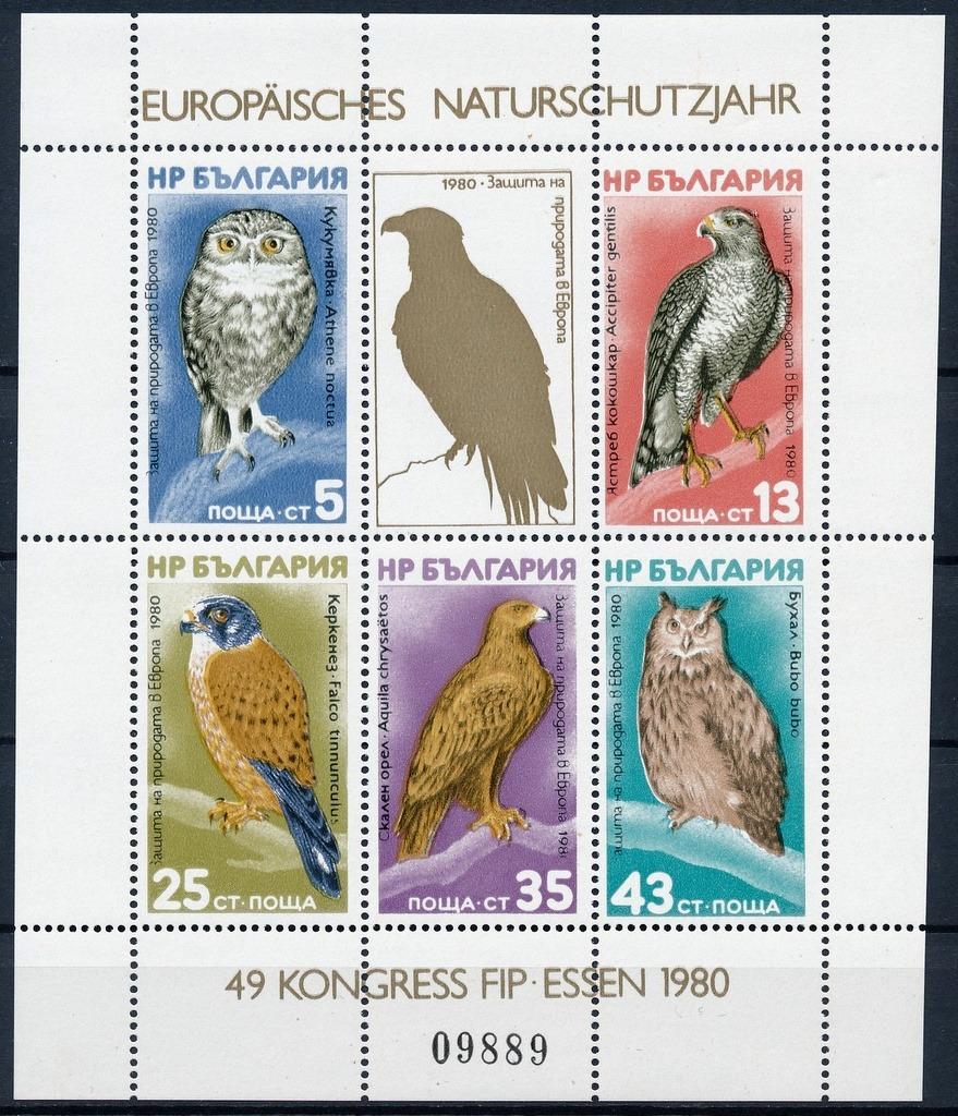 Bulharsko 1980 ** /Mi. Block 105 Aršík , vtáky , /BL/ - Tematické známky