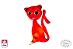 Originálna zo skla fúkaná romantická červená Mačka má výšku 11cm - Zariadenia pre dom a záhradu