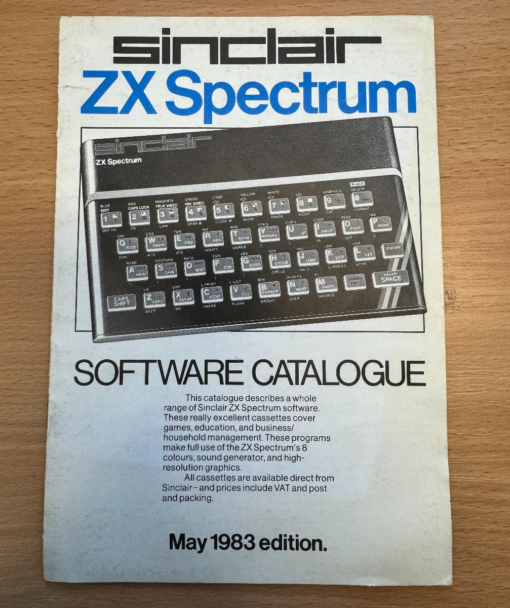 Software catalogue Sinclair ZX Spectrum - Počítače a hry