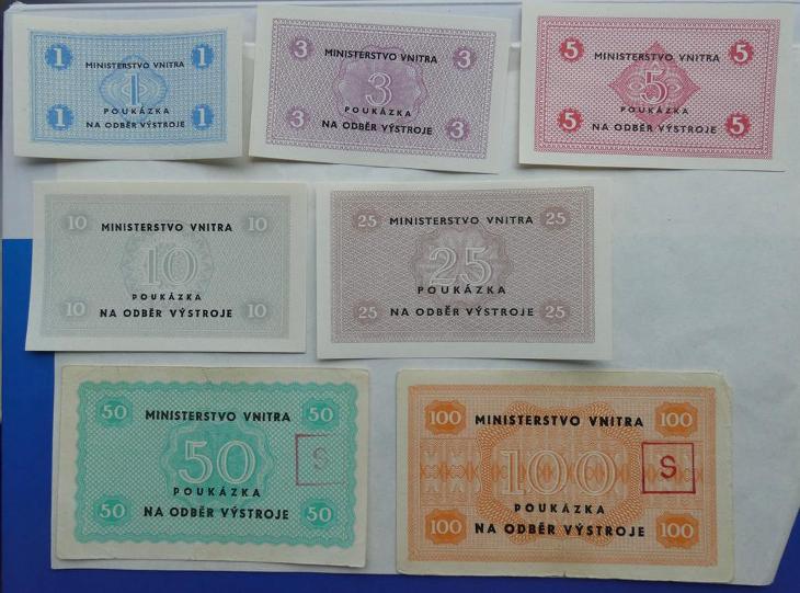 Poukazy - ministerstvá vnútra 7x ( 2 ) - Bankovky
