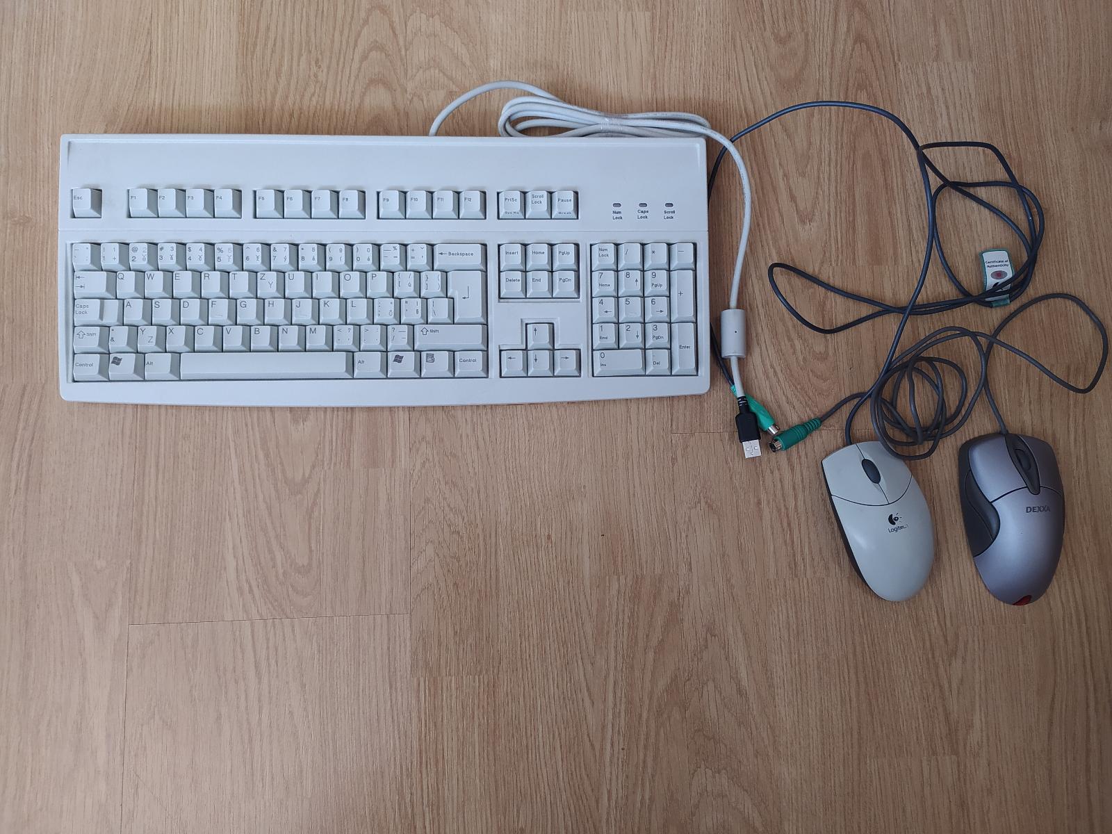 Klávesnica a dve myši - Príslušenstvo k PC
