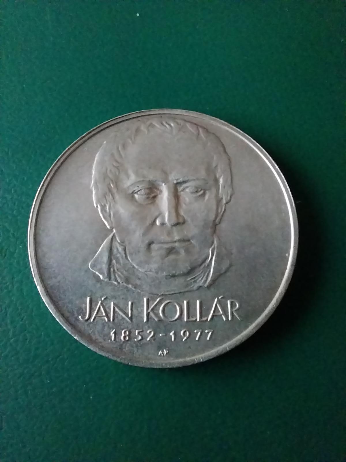 Strieborná pamätná minca 50 kčs 1977 Jan Kollár - Numizmatika