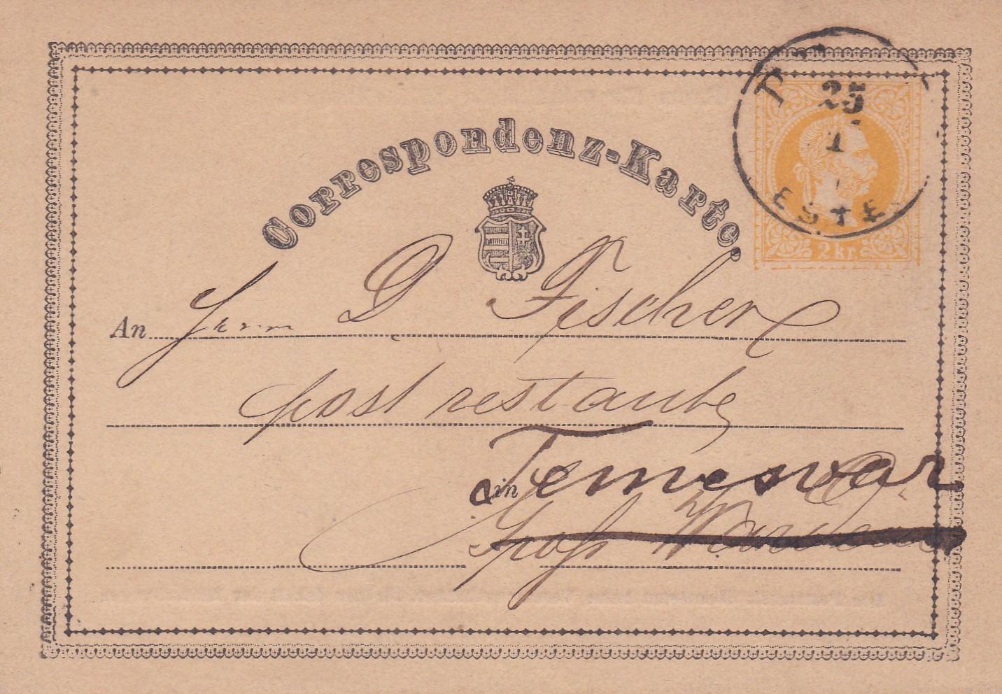 Rakúsko, žlťások, Uhorsko, Pest 1871- Temešvár, Rumunsko, bez prích. - Filatelia