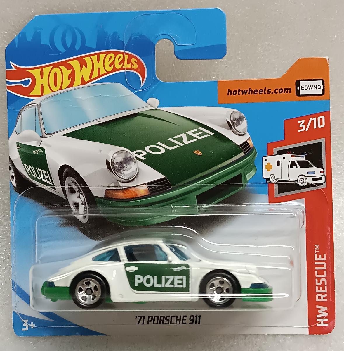Autíčko - Hot Wheels - Edícia: HW Rescue - '71 Porsche 911 - POLIZEI - Zberateľské modely áut
