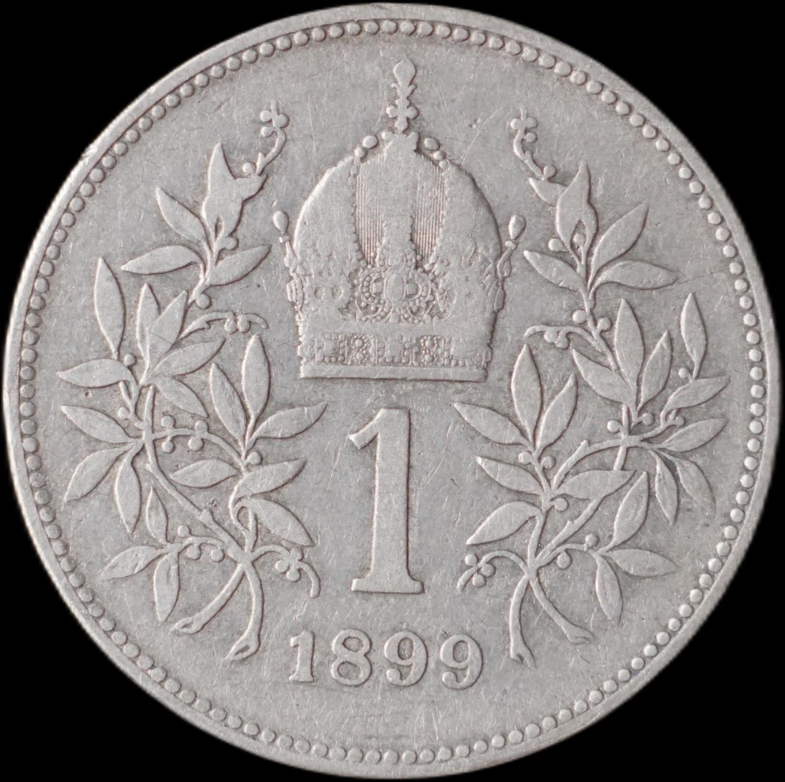 Rakúsko-Uhorsko - 1 koruna 1899 - strieborná minca - Numizmatika