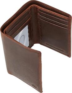 Panská trojdielna peňaženka/pravá koža/hneda/11x8,5cm/Slim od 1Kč |001|