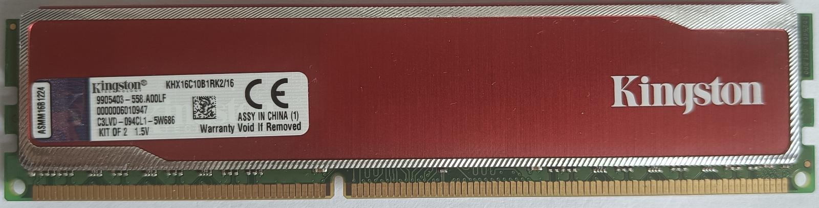 8GB RAM DDR3 pro PC zn. KINGSTON HyperX red, 1.600MHz - Počítače a hry