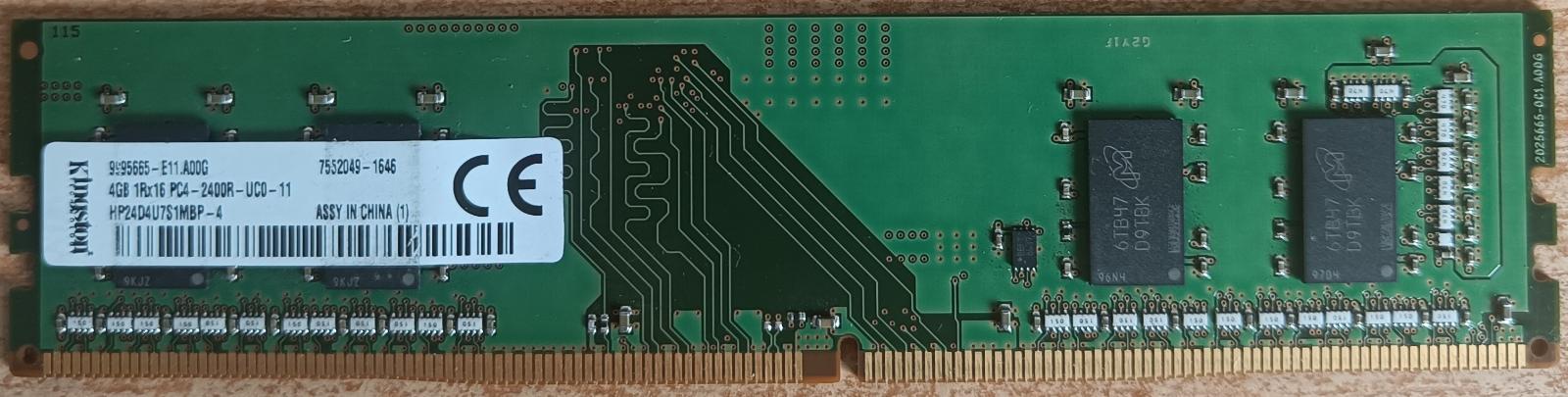 4GB RAM DDR4 pro PC zn. Kingston PC4-2400R-UC0-11, otestováno - Počítače a hry