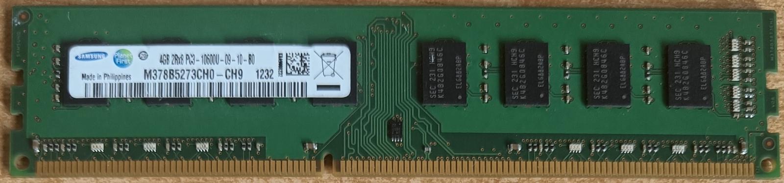4GB RAM DDR3 pro PC, různé značky k výběru, PC3-10600U, otestováno - Počítače a hry