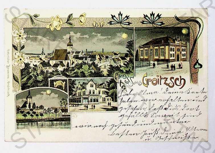 Nemecko - Groitzsch - koláž, viac záberov, celkový - Pohľadnice