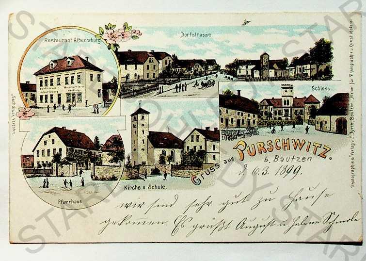 Nemecko - Purschwitz - koláž, viac záberov (pohľad - Pohľadnice