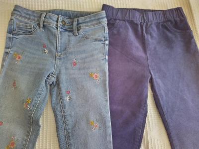 Dievčenské džínsy a menčestrové nohavice, 5 rokov, veľ. 116