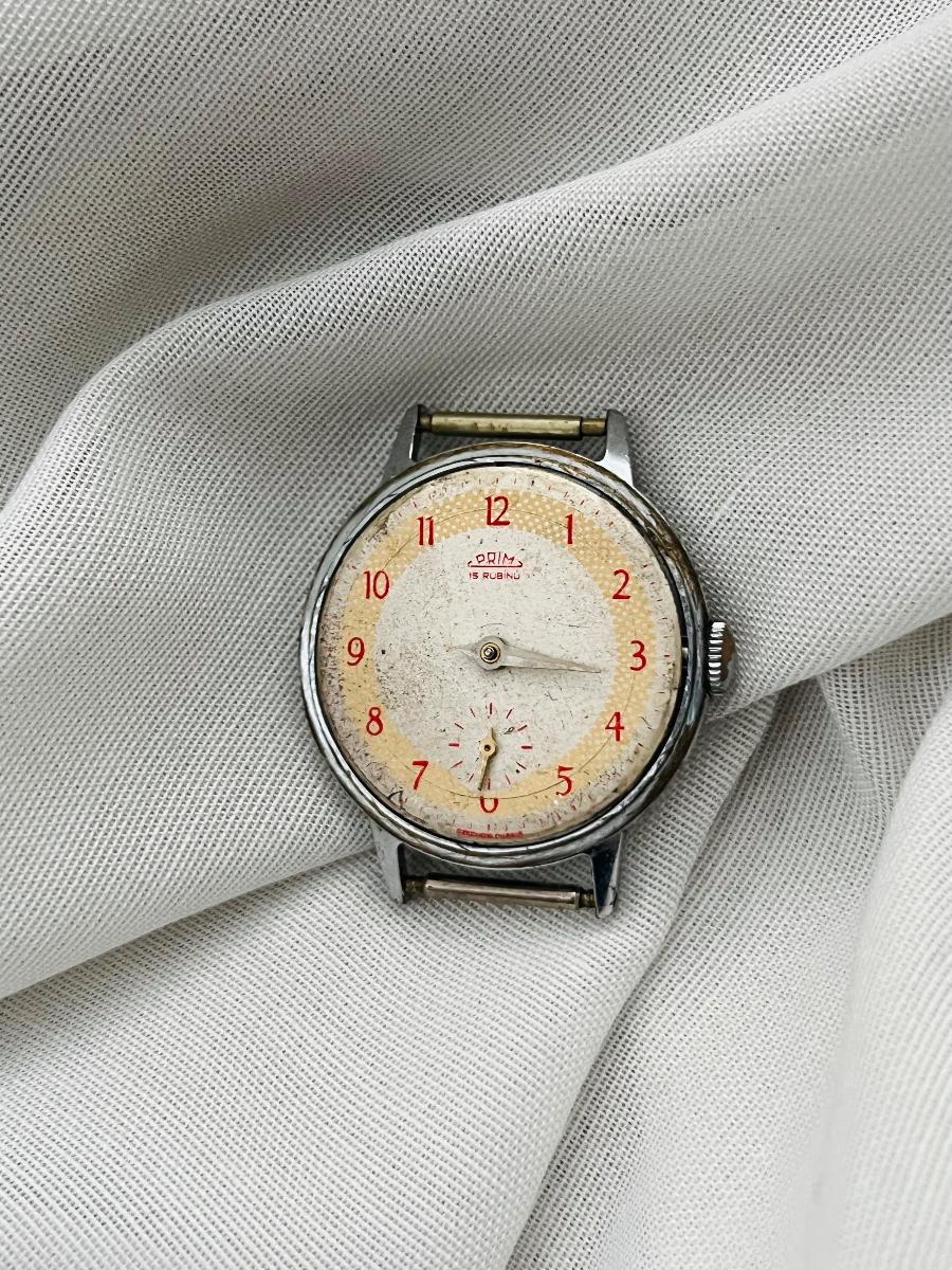 Prím hodinky / 15 rubínov, raritný ciferník 1963 - Starožitnosti