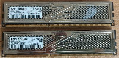 4GB (2x2GB) RAM DDR3 pro PC, zn. OCZ Platinum, PC3-10600U, otestováno