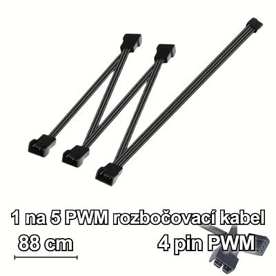 PWM fan splitter, rozbočovací kábel na pripojenie vetráčikov/ventilátorov