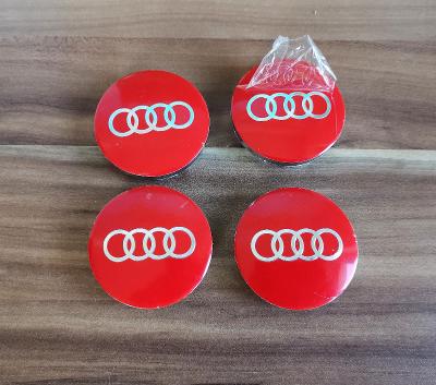 Stredové krytky Audi 56mm červené do disku škoda pokrievky