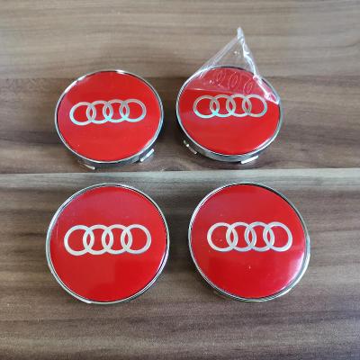 Stredové krytky Audi 60mm červené pokrievky