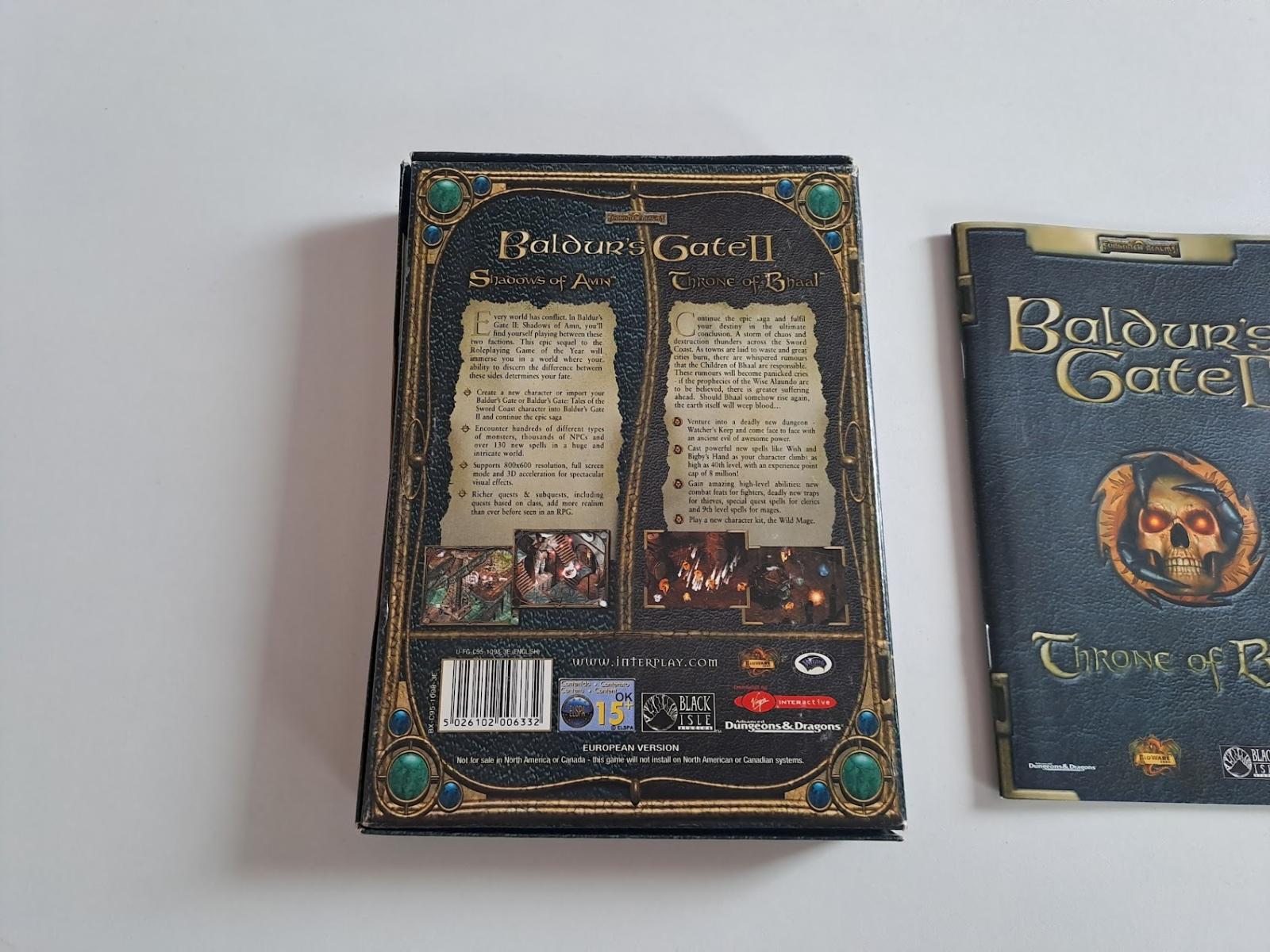 Baldurs Gate II Shadows of Amn / Throne of Bhall PC Box Kompletný - Hry