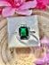 Snubný strieborný prsteň zelený smaragd prstienok zásnubný - Šperky