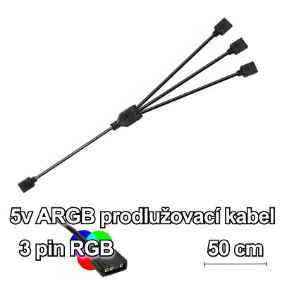 Rozbočovací/predlžovací kábel 50 cm 5V 3 pin aRGB pre RGB