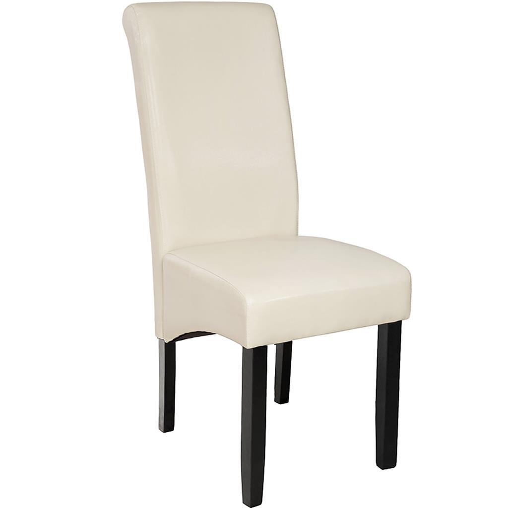 tectake 400556 jedálenská stolička ergonomická, masívne drevo - krémová - Nábytok