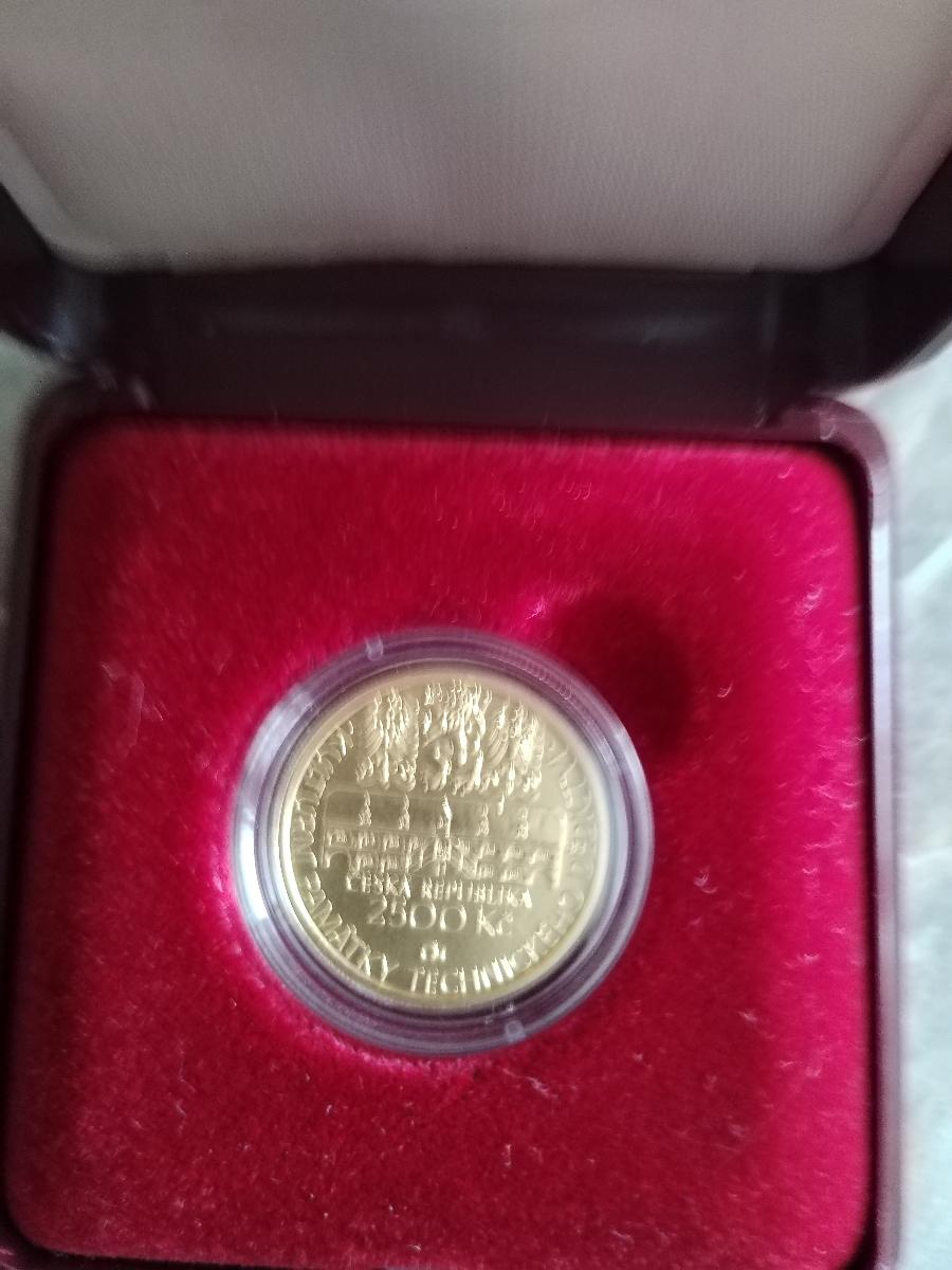 Zlatá minca 2500 Kč vodný mlyn v Slupi 2007 bk od 1 Kč €  - Numizmatika