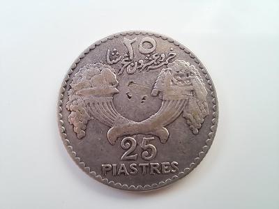 Libanon 25 piastrov 1936 striebro francúzsky protektorát mince