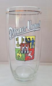 Pilsner Urquell. Staré sklo z pivovaru. Československo.