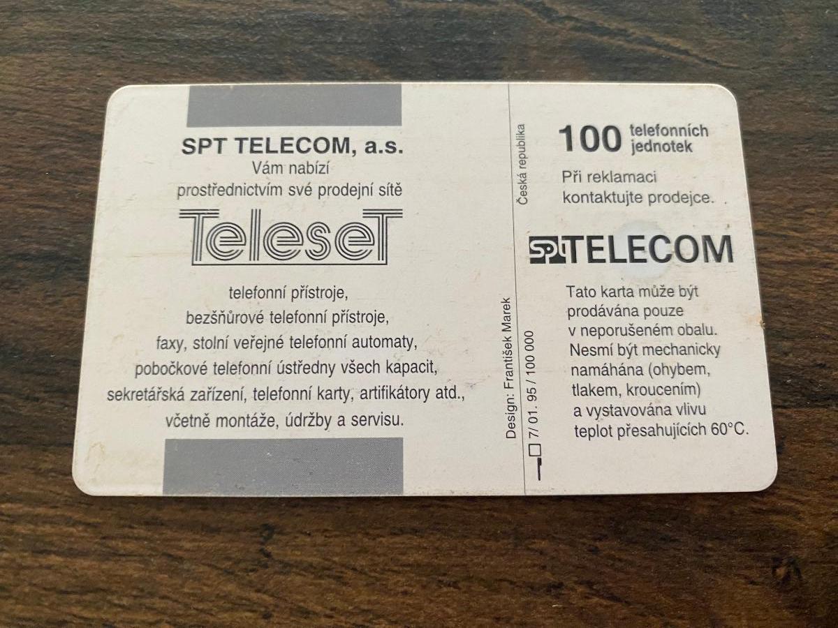 Stará telefonická karta - SPT Telecom - Teleset 100 - Telefónne karty do zbierok