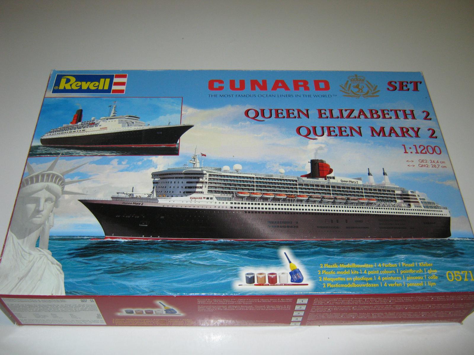 Revell 05712 Cunard Set Queen Mary 2 & Queen Elisabeth II - Modely lodí, bojových plavidiel